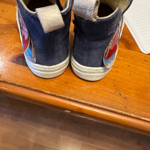 VGUC Mini Boden Navy Blue Rainbow Suede Boots UK Size 25 US Size 3 - Picture 12 of 14
